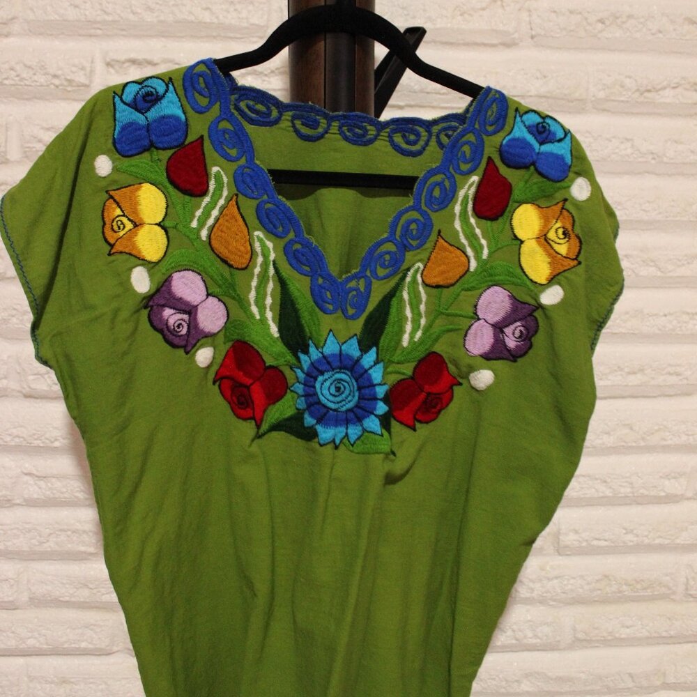 Mexican hand embroidered blouse